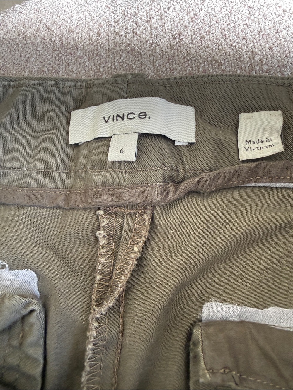 Vince Olive Utility Cotton Shorts - Picture 3 of 3